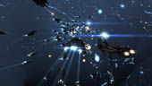 Coalition fleet returns fire after being caught in a bubble by Raiden surpise attack.