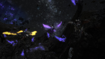 Showing off our flying mounts at night