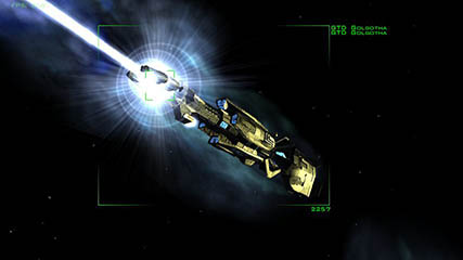 The Golgotha discharging her Meson Cannon