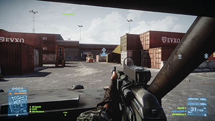 Mech driving us to the Docks