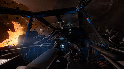 MS' Hornet cockpit view on Dying Star Free Flight