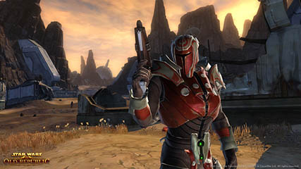 Bounty Hunter Readies his Blaster