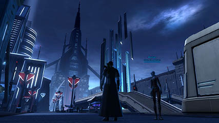 Agent Rigby looking out over Dromund Kaas