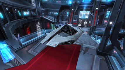 Rigby - 1st SSX to lvl 50 & 1st to own a landspeeder, the Korrealis Commander (VIP Lounge)